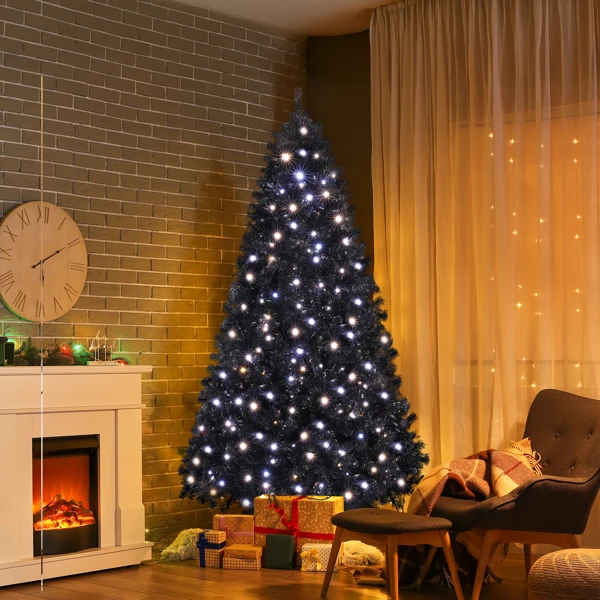 7.5 FT Pre-lit Artificial Christmas Tree, Hinged Xmas Pine Tree with 1350 Branch Tips, 400 Lights and Remote Control for Holiday Party Office Home, Black view 4