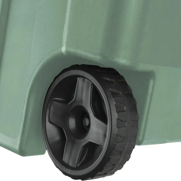 40 Gallon Durable Plastic Storage Tote with Latching Lid and Pull Handle, Green, 2 Pack view 4