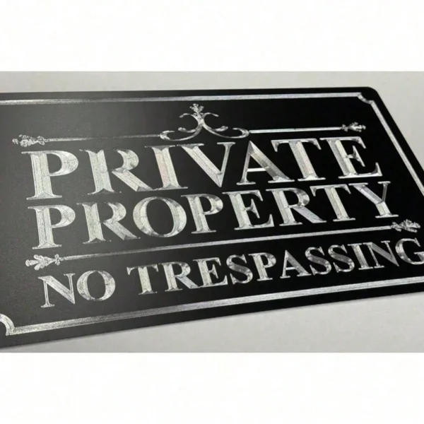 CIFbuy Private Property No Trespassing Sign Reflective Metal Weatherproof Outdoor Warning Sign 12x8 Inch (TikTok, temu pick-up service) view 6