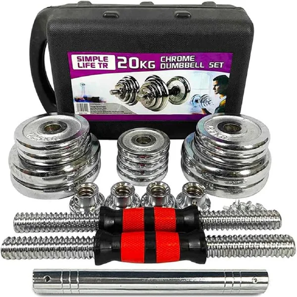 Adjustable Dumbbell Set Home Gym Cast Iron Barbell Sets with Carry Box 44lbs Office Bedroom Workout Dumbbells for Men and Women view 6