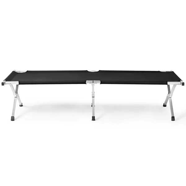 Portable Folding Camping Cot with Carrying Bag Army Black view 2