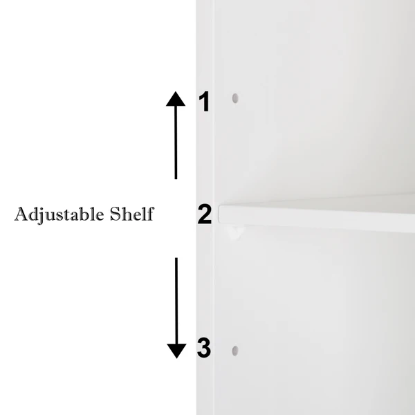 3-tier Single Door Mirror Indoor Bathroom Wall Mounted Cabinet Shelf White view 6