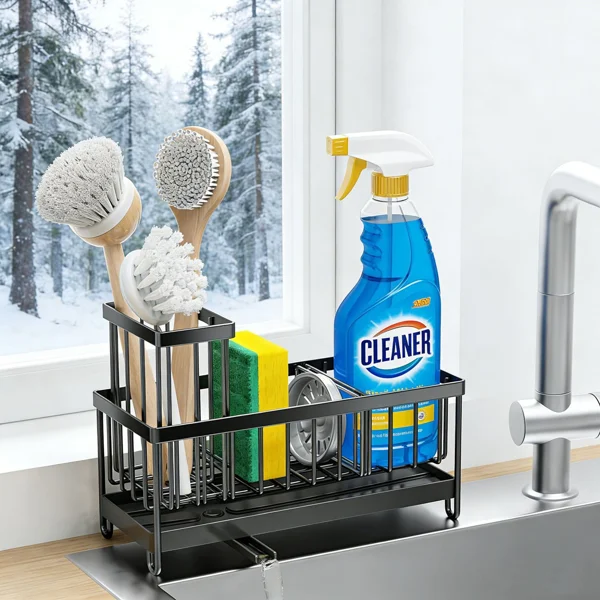 Kitchen Sink Rack Sponge Holder Soap Dish Drain Storage Organizer Brush Holder (US Logistics only For USPS.TK/TMEU only For self-pickup) view 5