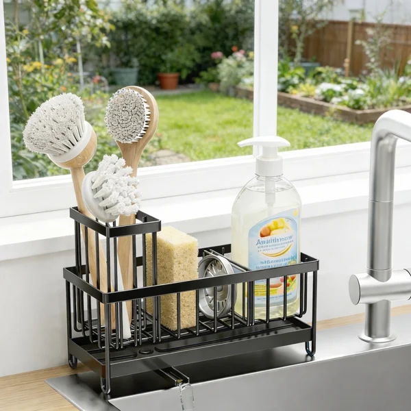 Kitchen Sink Rack Sponge Holder Soap Dish Drain Storage Organizer Brush Holder (US Logistics only For USPS.TK/TMEU only For self-pickup) view 6
