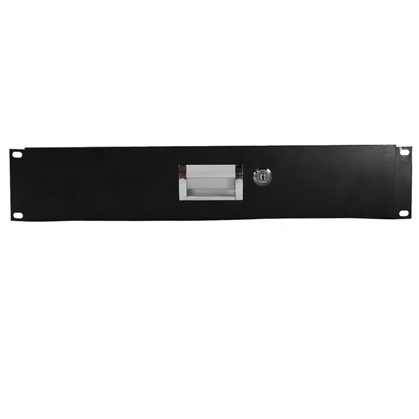 19" 2U Steel Plate DJ Drawer Equipment Cabinet with Keys Black view 5