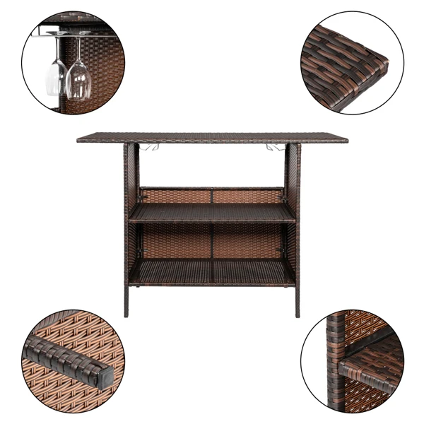 Modern Stylish And Beautiful Bar Table Brown Gradient view 5