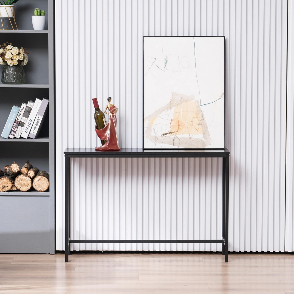 Industrial Style Black Oak Porch Table - 105 x 30 x 71cm view 14