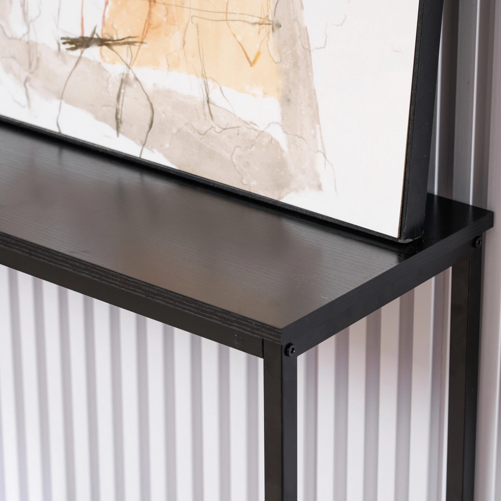 Industrial Style Black Oak Porch Table - 105 x 30 x 71cm view 15