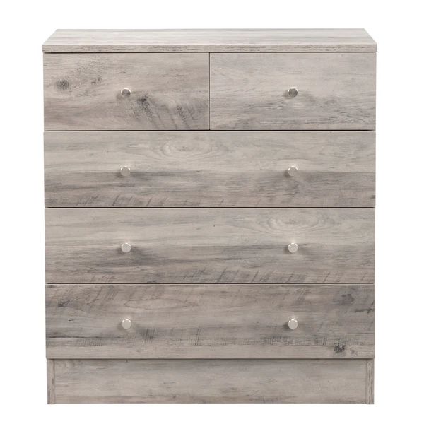 Modern Simple 5-Drawer Dresser Gray view 3