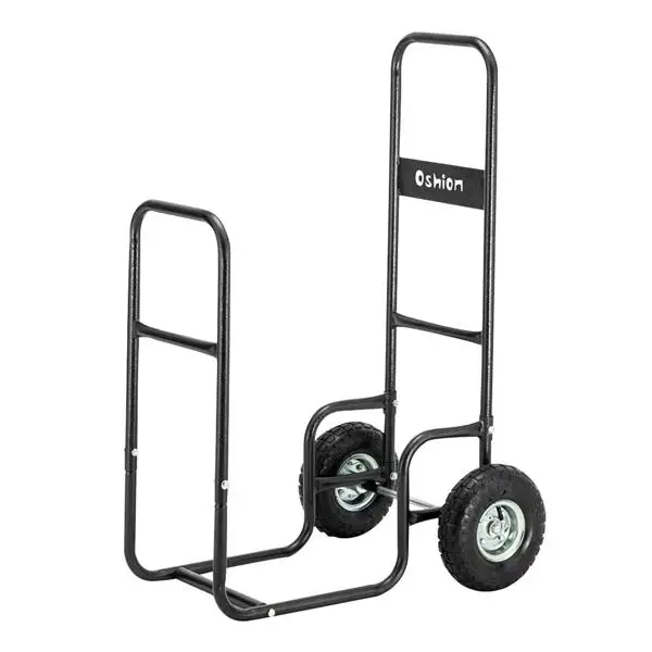 Firewood Cart 220LBS with Large Wheels, Fireplace Log Rolling Caddy Hauler, Wood Mover Outdoor Indoor Storage Holder Rack, Heavy Duty view 3