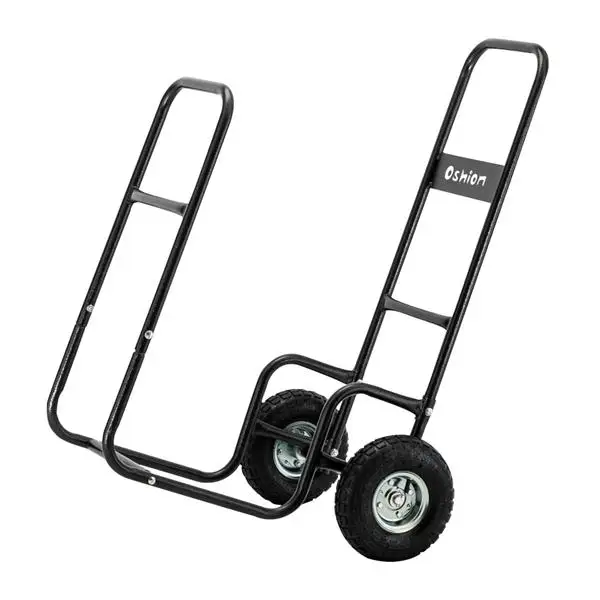 Firewood Cart 220LBS with Large Wheels, Fireplace Log Rolling Caddy Hauler, Wood Mover Outdoor Indoor Storage Holder Rack, Heavy Duty view 4