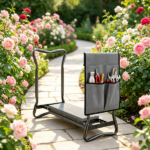 Gray Foldable Garden Kneeler and Seat – Heavy Duty 2-in-1 Stool with EVA Pad and Detachable Tool Pouch - Image 6