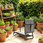 Gray Foldable Garden Kneeler and Seat – Heavy Duty 2-in-1 Stool with EVA Pad and Detachable Tool Pouch - Image 7