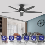 52 inch Ceiling Fans with Lights, Large Air Volume Ceiling Fans with Reversible Quiet DC Motor and Remote, 5X-W5[Unable ship on weekends, TK/TEMU only for pickup, only TX10643 warehouse supports GOFO] - Image 6