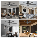 52 inch Ceiling Fans with Lights, Large Air Volume Ceiling Fans with Reversible Quiet DC Motor and Remote, 5X-W5[Unable ship on weekends, TK/TEMU only for pickup, only TX10643 warehouse supports GOFO] - Image 8