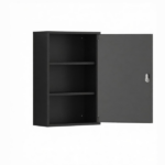 Black Wall Mount Medicine Cabinet – 3 Tier Shelves, 2 Lock Keys, 15.7" x 7.1" x 23.6" Bathroom Cabinet - Image 3