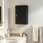 Black Wall Mount Medicine Cabinet – 3 Tier Shelves, 2 Lock Keys, 15.7" x 7.1" x 23.6" Bathroom Cabinet - Image 6