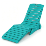 HDPE In-Pool Lounge Chair with Rear Rolling Wheels, 450 LBS Capacity S-Curve Ergonomic Pool Chaise for 5.5"-8.5" Water Depth 304 Stainless Steel Hardware Weather Resistant Sun Shelf Pool Float Seat - Turquoise - Image 3
