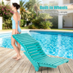 HDPE In-Pool Lounge Chair with Rear Rolling Wheels, 450 LBS Capacity S-Curve Ergonomic Pool Chaise for 5.5"-8.5" Water Depth 304 Stainless Steel Hardware Weather Resistant Sun Shelf Pool Float Seat - Turquoise - Image 8