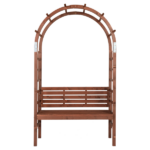 6.8FT Wooden Arch with Bench for 2 People, Garden Arbor Trellis for Climbing Plant, Outdoor Garden Lawn Backyard Patio Decor, Dark Brown
