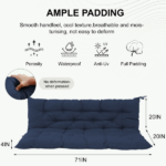 Outdoor Swing Cushions 70 Inch, Waterproof 4" Thick Porch Swing Cushion Replacement with Backrest and Ties, Comfortable 2-3 Seat Pation Swing Pad for Backyard, Garden, Lawn, Outdoor Furniture dark blue - Image 4