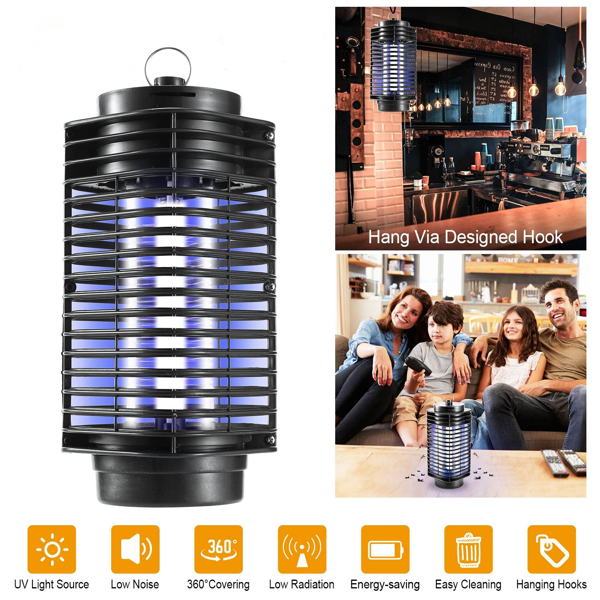 Photocatalyst UV Electric Bug Zapper, 360° Mosquito Killer Lamp Covers 215 Sq.Ft, Mesh Safety Shield Indoor Insect Trap for Bedroom Kitchen