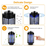 Photocatalyst UV Electric Bug Zapper, 360° Mosquito Killer Lamp Covers 215 Sq.Ft, Mesh Safety Shield Indoor Insect Trap for Bedroom Kitchen - Image 3