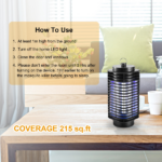 Photocatalyst UV Electric Bug Zapper, 360° Mosquito Killer Lamp Covers 215 Sq.Ft, Mesh Safety Shield Indoor Insect Trap for Bedroom Kitchen - Image 7