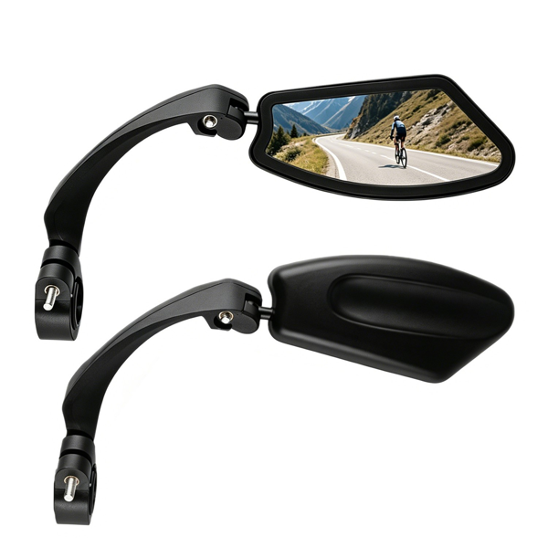05877738_1 1 Pair Adjustable Bike Mirror HD Wide Angle Handlebar Mount Rear Bicycle View Mirrors (US Logistics only For USPS.TK/TMEU only For self-pickup) - Image 1