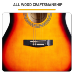 Sunset color 41-inch Dreadnought barrel-shaped cutaway acoustic guitar with pick, strings, capo, gig bag, tuner, wrench tool, and shoulder strap - Image 6