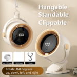 Clip-On USB Rechargeable Desktop Portable Small Fan Adjustment 5 Speed w/ LED display& Hook For Camping Office Home Stroller Car (products W/ battery US Logistics For DHL Ground/ Fedex Ground. TK/TMEU only For self-pickup, self-pickup Cannot use USPS) - Image 4