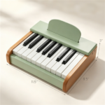18-Key Wooden Kids Piano with Music Stand, Pastel Color Toddler Musical Toy, Educational Keyboard Instrument Gift for Boys Girls Ages 3+ Green - Image 3