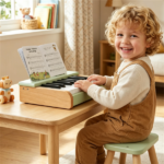 18-Key Wooden Kids Piano with Music Stand, Pastel Color Toddler Musical Toy, Educational Keyboard Instrument Gift for Boys Girls Ages 3+ Green - Image 8