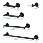 6 Piece Brass Bathroom Towel Rack Set Wall Mount - Image 6