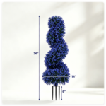 2 Pack Realistic Lifelike Faux Spiral Plant, All-Weather PE Artificial Flower Shrub for Indoor Outdoor Home Garden Decoration - Purple - Image 5