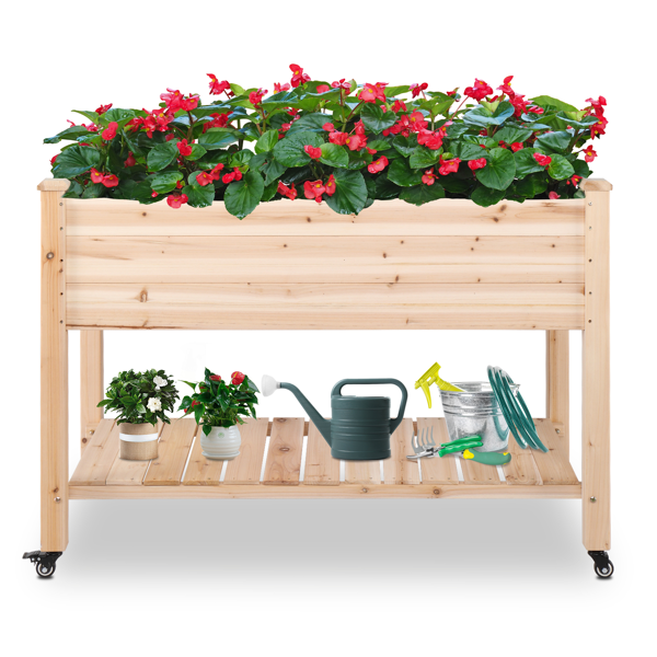 Replace 24185898 116 * 57 * 82cm Chinese Fir High Foot Type With Wheel Wood Planting Frame Log Color