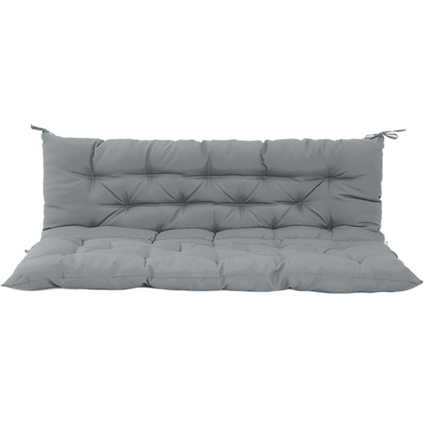 Outdoor Swing Cushions 70 Inch, Waterproof 4" Thick Porch Swing Cushion Replacement with Backrest and Ties, Comfortable 2-3 Seat Pation Swing Pad for Backyard, Garden, Lawn, Outdoor Furniture Light grey