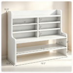 6-Tier Wooden Desktop Organizer, Adjustable Removable Shelves Craft Storage Rack with Anti-Fall Baffles for Pens Washi Tapes Stickers - Image 6