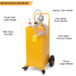 30 Gallon Gas Caddy Tank Storage Drum Gasoline Diesel Fuel Transfer with universal wheel Bright Yellow JGC30 RAL1003 - Image 5