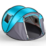 4 Person Pop Up Tent for Camping, Waterproof Instant Family Tent with Front Awning, Automatic Tent Throw Pop Up Instant Flip Pop Tent for Camping, Blue - Image 3