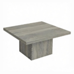 Gray Wood Grain Center Table – Square Coffee Table with 1.6" Thick Sturdy Tabletop - Image 3