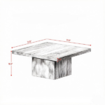 Gray Wood Grain Center Table – Square Coffee Table with 1.6" Thick Sturdy Tabletop - Image 4