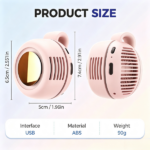 Portable Clip-On Small Silent Bladeless Fan USB Rechargeable 3-Speed Mini Fans Pink (products W/ battery US Logistics For DHL Ground/ Fedex Ground. TK/TMEU only For self-pickup, self-pickup Cannot use USPS) - Image 5