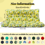 Outdoor Swing Cushions 63 Inch, Waterproof 4" Thick Porch Swing Cushion Replacement with Backrest and Ties, Comfortable 2-3 Seat Pation Swing Pad for Backyard, Garden, Lawn, Outdoor Furniture Caisu - Image 3