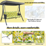 Outdoor Swing Cushions 63 Inch, Waterproof 4" Thick Porch Swing Cushion Replacement with Backrest and Ties, Comfortable 2-3 Seat Pation Swing Pad for Backyard, Garden, Lawn, Outdoor Furniture Caisu - Image 4