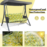 Outdoor Swing Cushions 63 Inch, Waterproof 4" Thick Porch Swing Cushion Replacement with Backrest and Ties, Comfortable 2-3 Seat Pation Swing Pad for Backyard, Garden, Lawn, Outdoor Furniture Caisu - Image 5