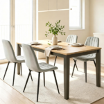 Set of 4 Mid-Century Modern Upholstered Dining Chairs, High Resilience Sponge Curved Seat Sturdy Metal Frame X-Brace Reinforcement Adjustable Floor Pads 330 LBS Capacity Kitchen Side Chairs - Gray - Image 8