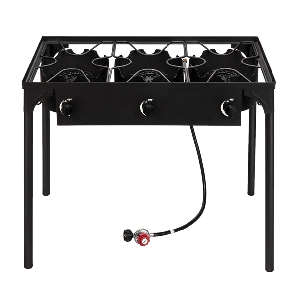 Replace 15455210 Outdoor Camp Stove High Pressure Propane Gas Cooker Portable Cast Iron Patio Cooking Burner (Three Burner 225000-BTU)