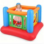 3-in-1 Inflatable Bounce House, Thick PVC Kids Jumping Castle with Visible Wall, Indoor Outdoor Blow Up Play House Gift for Children Age 3+ - Image 8