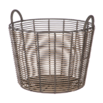 Extra Large Round Poly Rattan Decorative Storage Basket with Handles, 18.7 in x 16 in (Shipment from Walmart) - Image 2